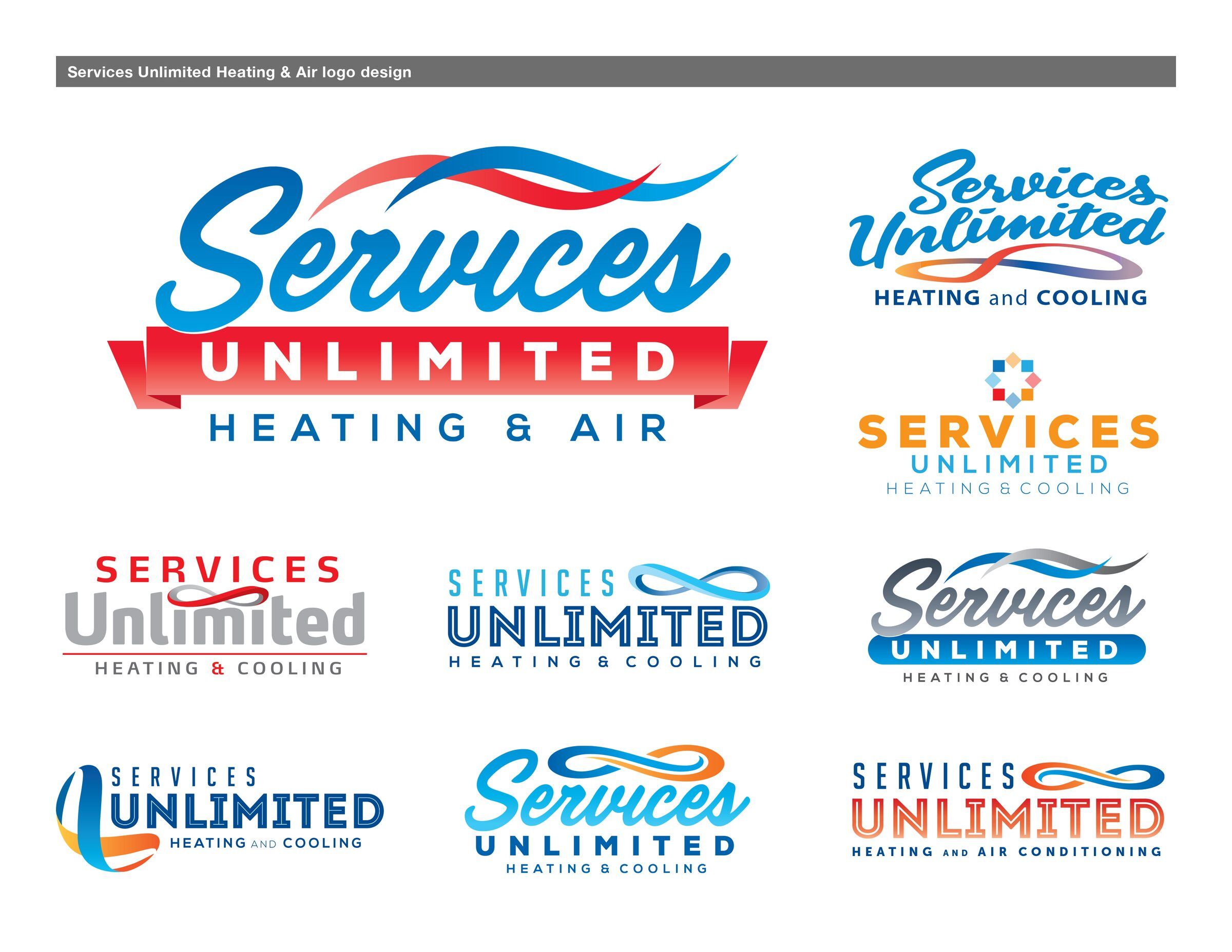 Services Unlimited Heating & Air logo design