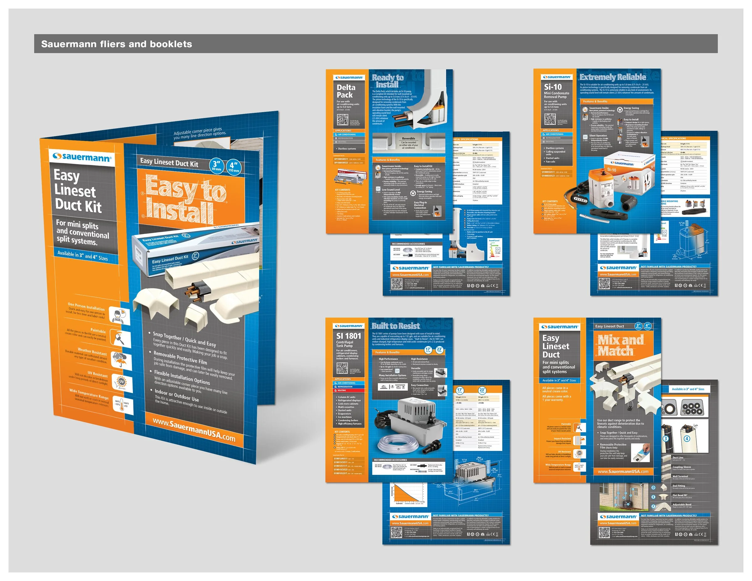 Sauermann fliers and booklets