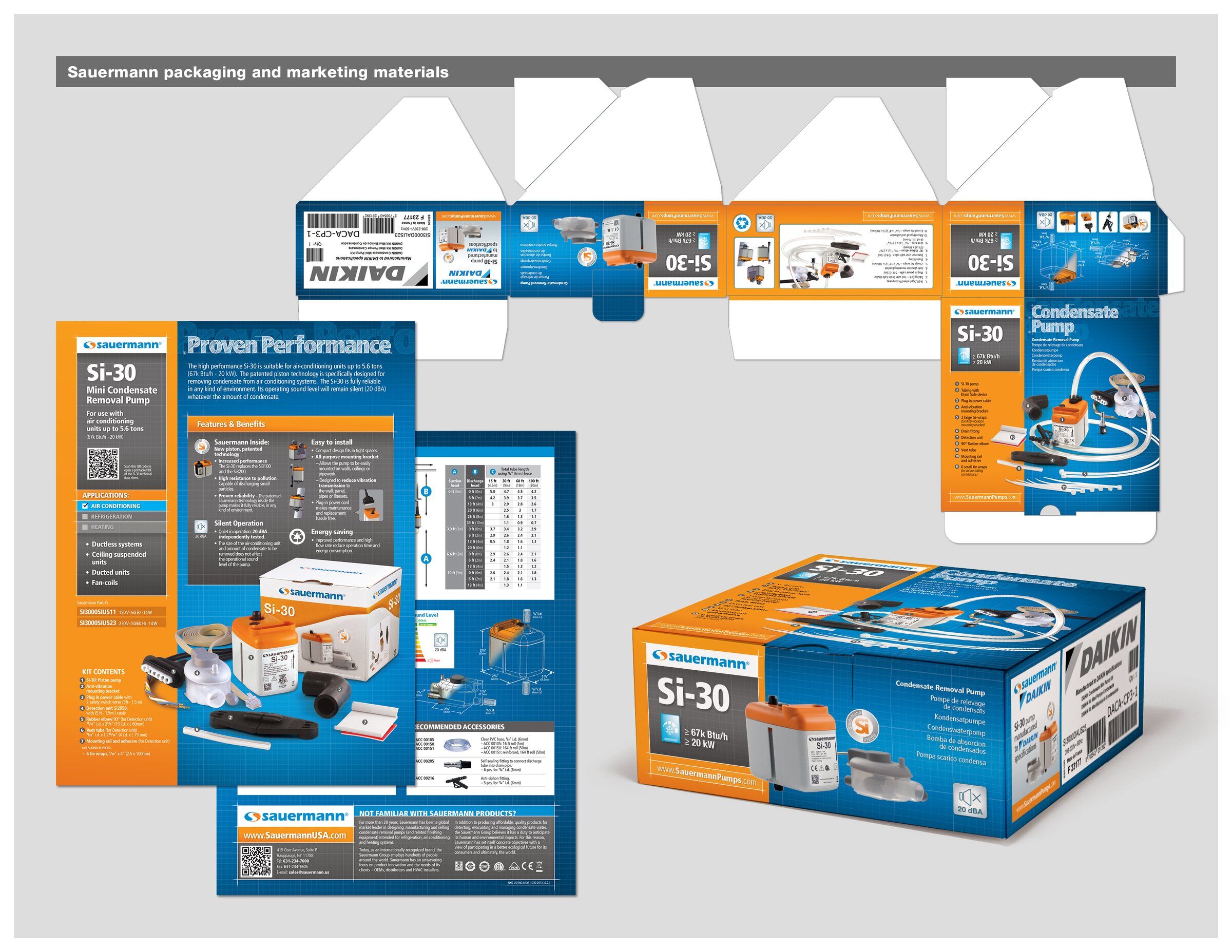 Sauermann packaging and marketing materials