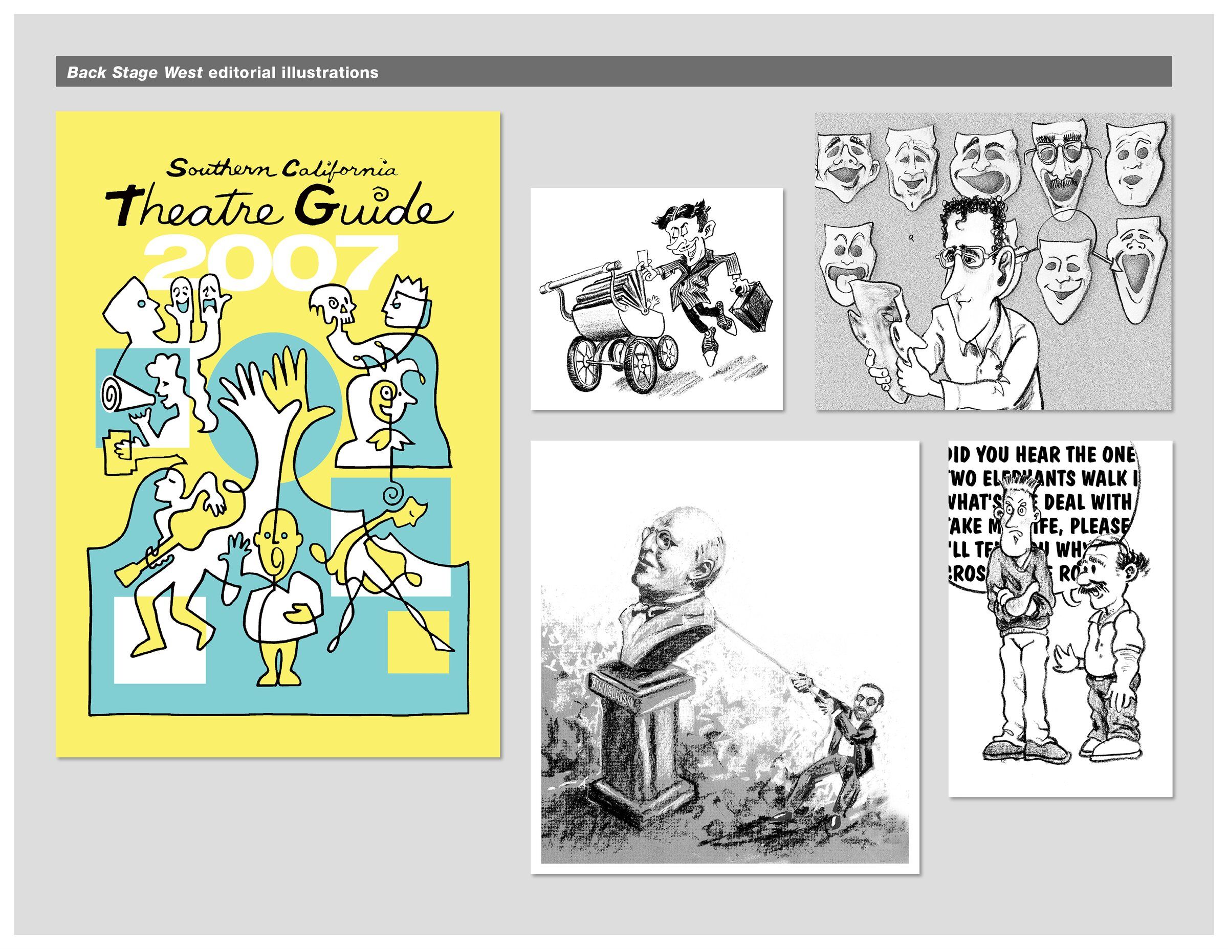 Back Stage West editorial illustrations
