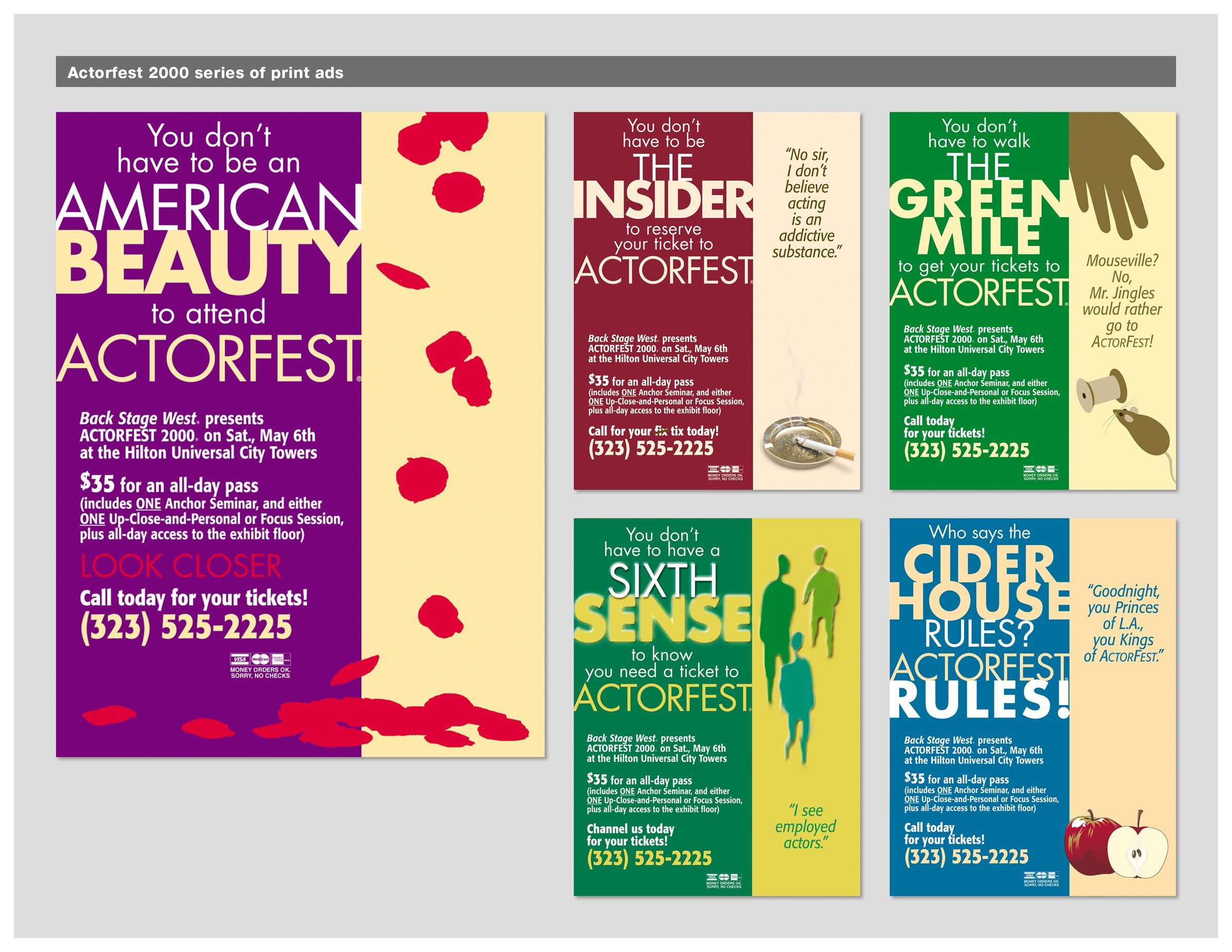 Actorfest 2000 series of print ads