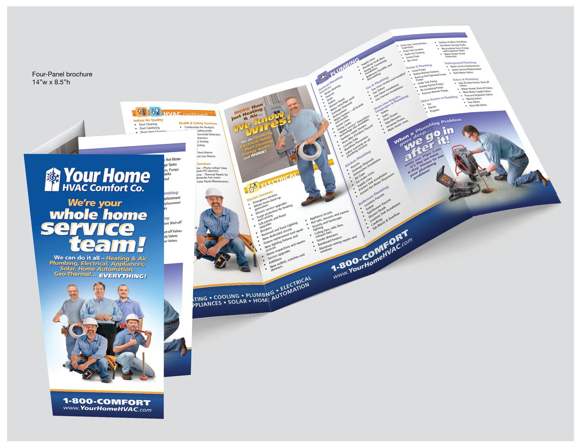 Four-panel brochure, 14″ × 8.5″